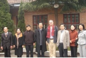 The executive committee of Gung Ho after its meeting 16 November 2000 in the Youxie Museum, Beijing. From left: Xiao Weixiang, Michael Crook (V-Ch), Mu Jingmei (Project Officer), Pat Adler, Lu Wanru (V-Ch), Bill Willmott, Guo Lina (Exec. Sec.), Wang Houde (Chairman), Lu Suhui (Accountant), Zhang Longhai, Tang Zongkun. (Mr Zhang Longhai was formerly Chinese Ambassador to NZ).