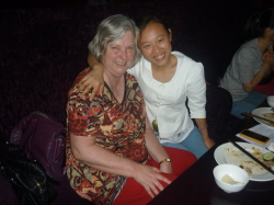 Sally Russell with Rita, Xiamen Dinner 