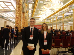 Charles Rowe and Jessica Rowe at the 60th Anniversary celebrations of Youxie (CPAFFC), in the Great Hall of the People
