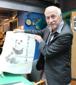 Maurice Alley with panda painting