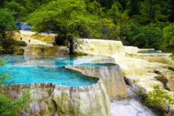 Pools in Huanglong National Park