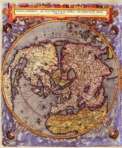 Map of Northern Hemisphere, Gerard de Jode, 1583
