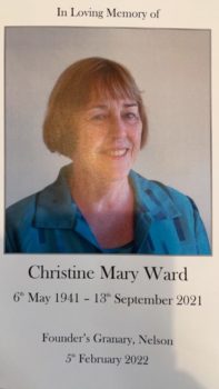 Christine Ward Memorial Card