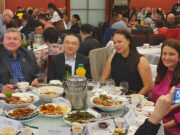 National President and Wellington Branch President Chris Lipscombe, China Ambassador Dr Wang Xiaolong, Wellington Mayor Tory Whanau, and Deputy Leader of the National Party Nicola Willis MP attend the Wellington Lunar New Year banquet.