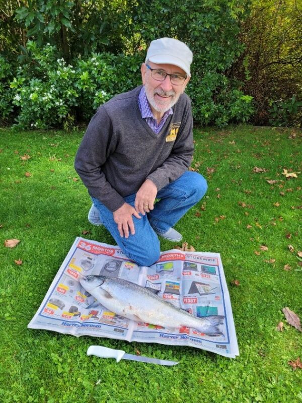 David Adamson with a caught fish