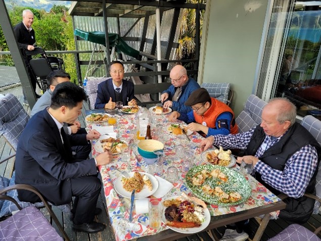 NZCFS Wainui function participants enjoying the good food and company