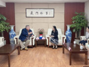 National President Chris Lipscombe meeting with Xiamen FAO Vice President Mme Lin Na.