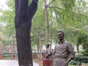 Bronze bust of Rewi Alley in the Heroes Courtyard, China People's Association for Friendship with Foreign Countries, Beijing.